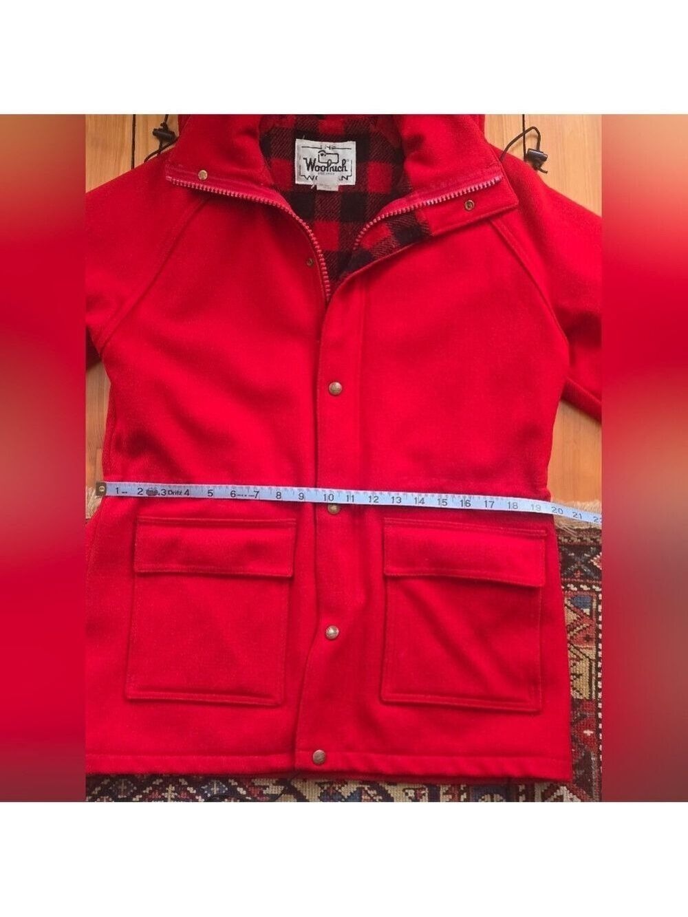 Women's WOOLRICH Vintage 100% Wool Anorak Hooded Coat - Picture 16 of 16